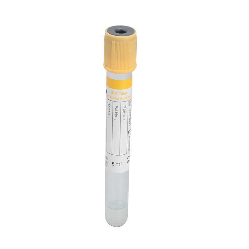 Medical Gel And Clot Activator Vacuum Blood Collection Tube Yellow Glass / PET Tube