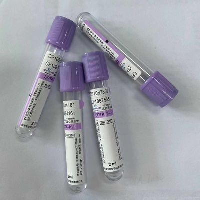 Medizinisches Blut-Sammlungs-Rohr kundengebundene Lavendel-Kopf-Abdeckung des EDTA-K2 K3