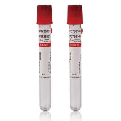 Rot Top PET Vakuum-Blutentnahme-Rohr für Serum-Chemie-Tests OEM-Sterilisation