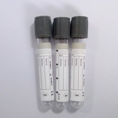 Graues Natriumfluorid (EDTA/Heparin-Natrium) 13*75mm 2,3,4ml Vakuum-Blutentnahmeröhrchen zur Bestimmung des Blutzuckerwerts